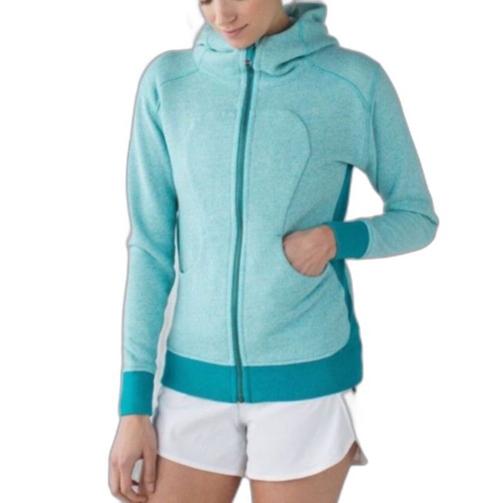 Lululemon Women's Turquoise Blue Full Zipper Hooded Jacket Size 8